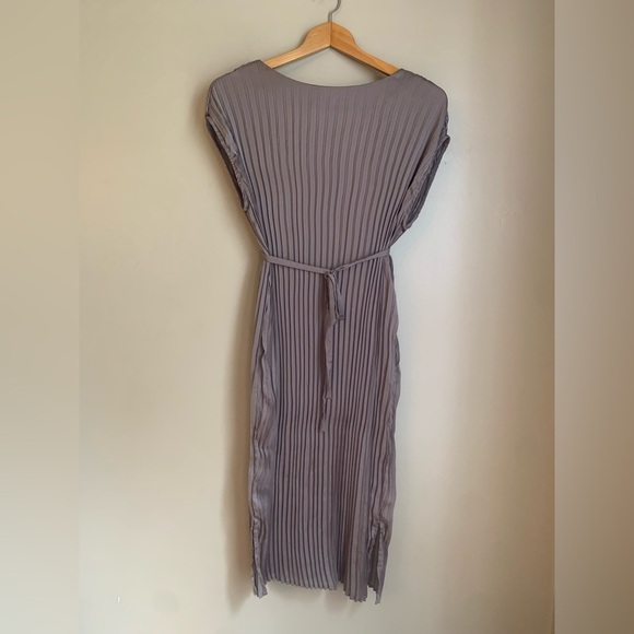 Downeast dress accordion belted midi dress wedding minimalist classic - Picture 1 of 8